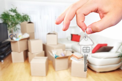 Secured furniture inside a removal van for safe transport