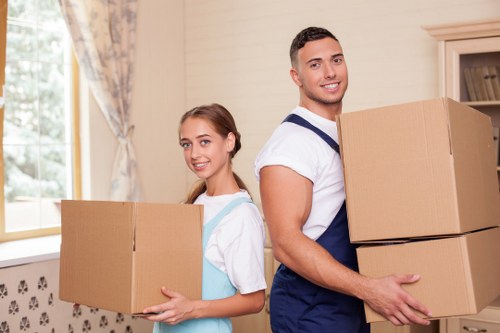 Local removals team handling an office relocation near Waterloo station