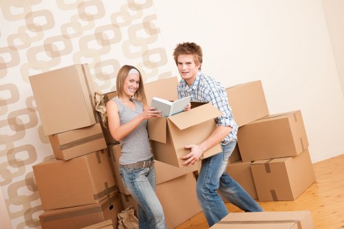 Boxes and household items being transported in Waterloo