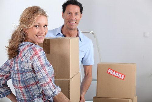 A moving truck and packed boxes prepared for relocation in Waterloo