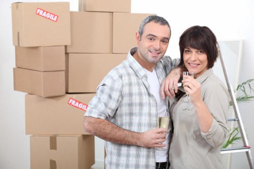 Carefully packed belongings ready for removals in Waterloo